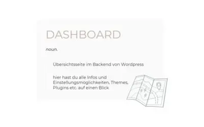 WordPress Backend Wörterbuch Dashboard
