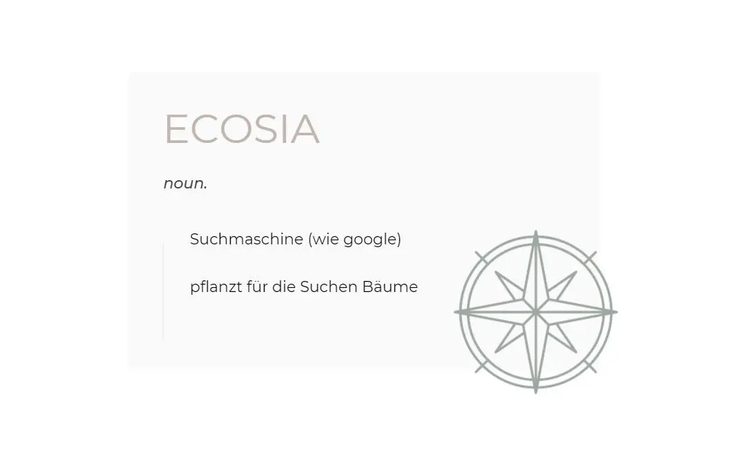 Wörterbuch Ecosia Suchmaschine für Virtuelle Assistentin