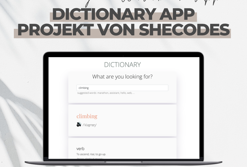 Projekt: Dictionary App (selbst gecodet mit React und API-Anbindung)