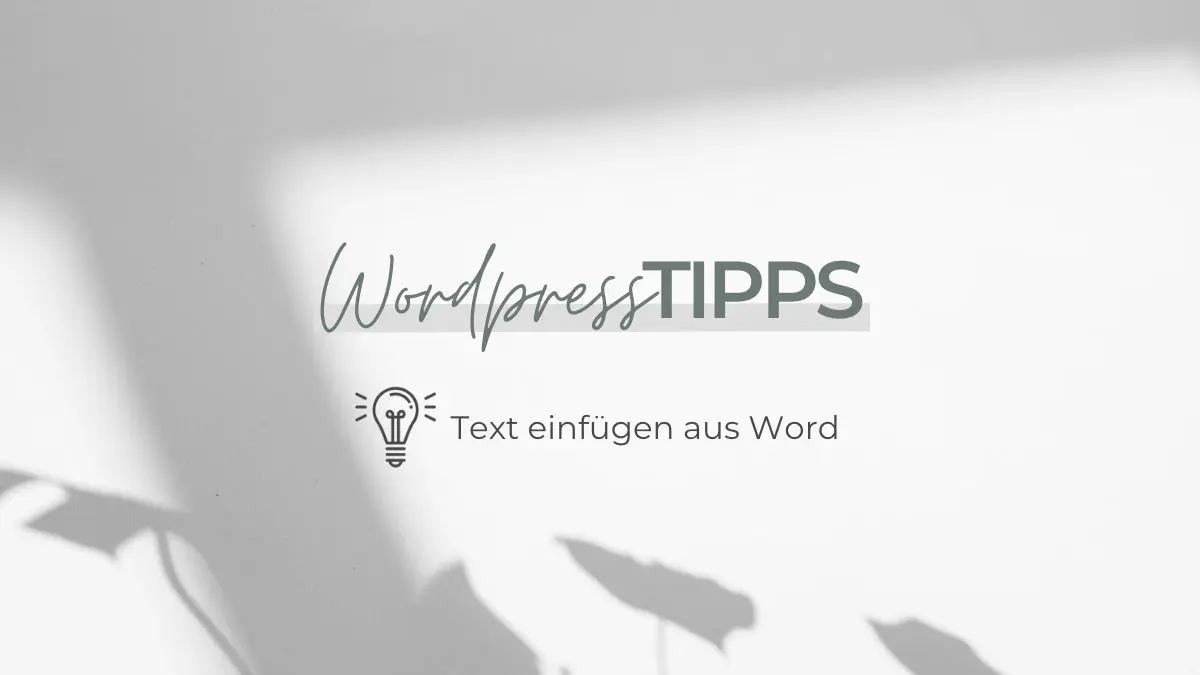 WP Text aus Word einfügen in Wordpress