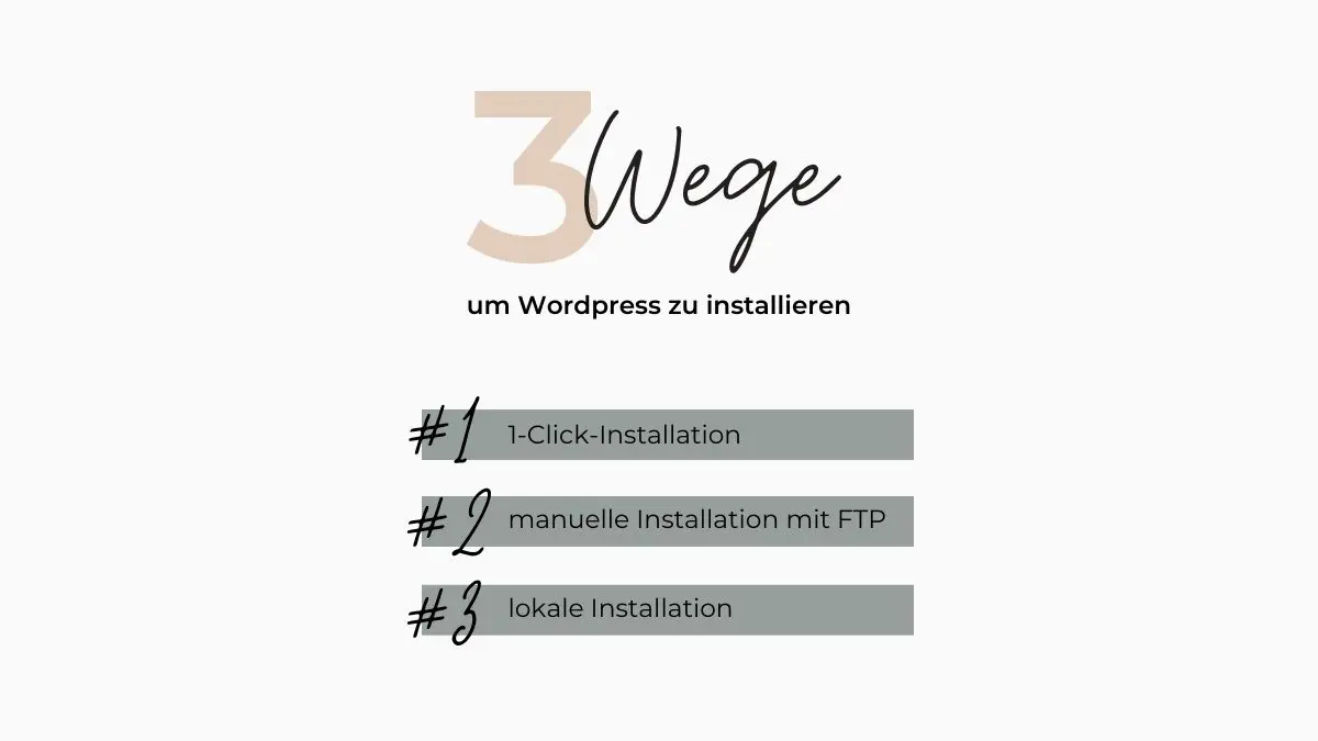 WP 3 Wege um Wordpress zu installieren